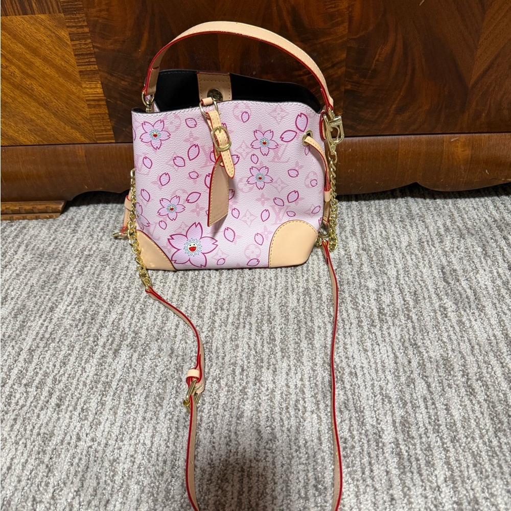 Design inspired Floral Pink and Tan Women's Bag